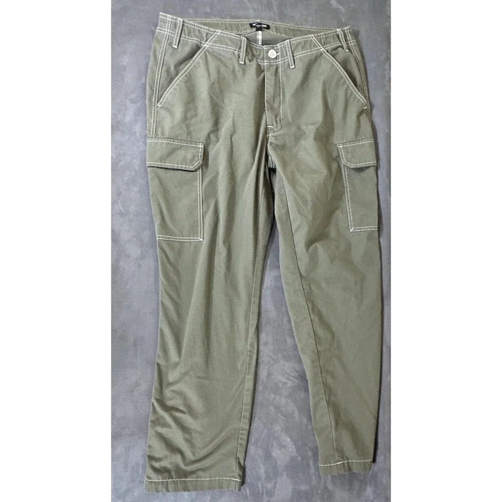 36 X 32 True Religion Olive Cargo Khaki Pants White Stitch Horseshoe Mens Street